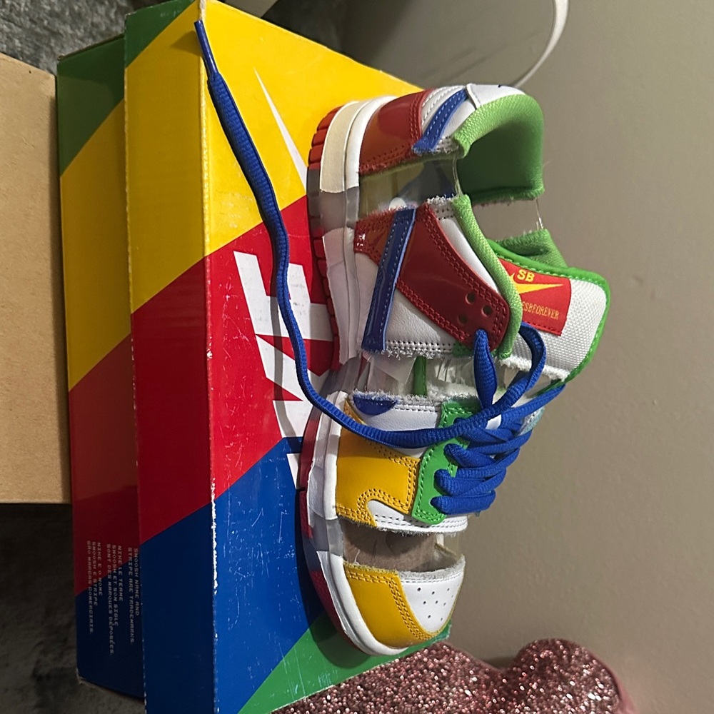 Nike Kids Multicolor Sneakers with Blue Laces